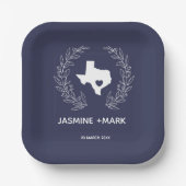 ようこそテキサス州ウェディングパーティカスタムー ペーパープレート (正面)