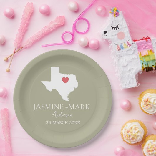 ようこそテキサス州ウェディングパーティカスタムー ペーパープレート (パーティー)