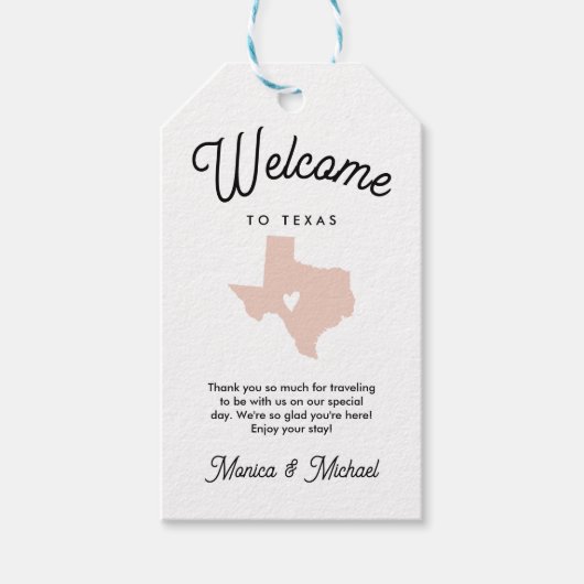 ようこそテキサス州結婚の任意の色!! ギフトタグ (正面)