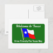 ようこそテキサス州- USA Road Sign ポストカード (正面/裏面)