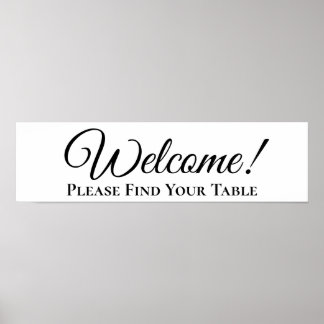 ようこそテーブルのシーティングヘッダーを見つけてください ポスター