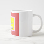 ようこそテーマの色は単語とシルバーレッド黄色 ジャンボコーヒーマグカップ (右)