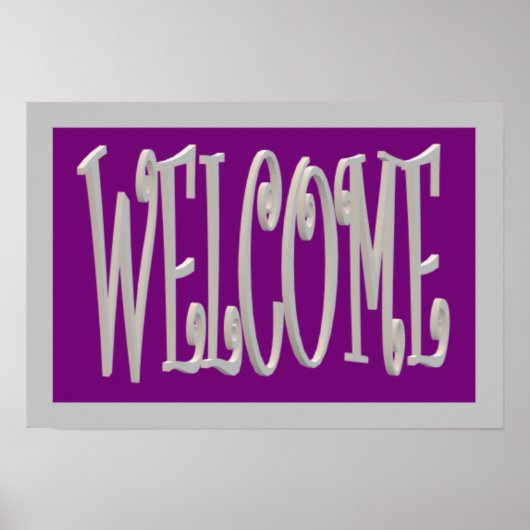 ようこそデザイングレーと紫 ポスター (正面)