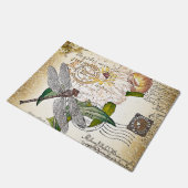 ようこそトンボのコラージュ ドアマット (アングル)