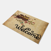 ようこそドアマット、動物ドアマット、フクロウようこそ ドアマット (アングル)