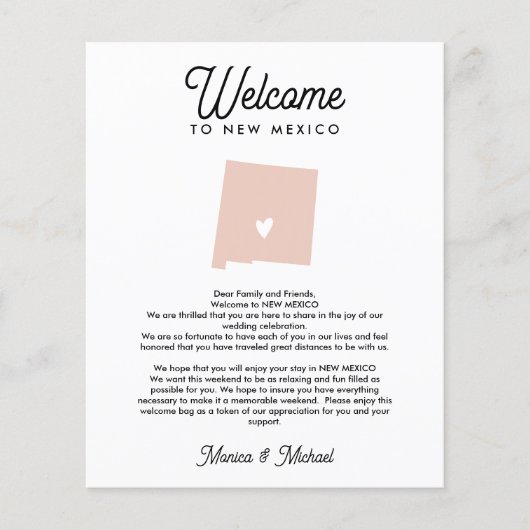 ようこそニューメキシコの手紙と旅程の任意の色 (正面)