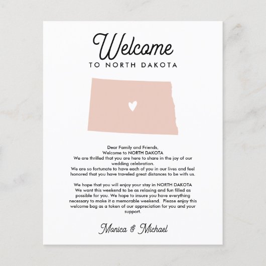 ようこそノースダコタ文字の旅程ANY COLOR (正面)