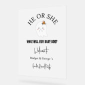 ようこそハロウィーンとジェンダーのパーティーを明らかにする アクリルサイン (傾斜)