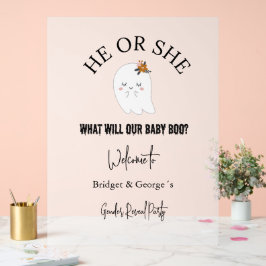 ようこそハロウィーンとジェンダーのパーティーを明らかにする アクリルサイン