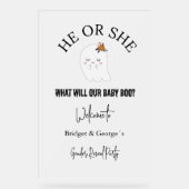 ようこそハロウィーンとジェンダーのパーティーを明らかにする アクリルサイン (正面)