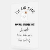 ようこそハロウィーンとジェンダーのパーティーを明らかにする アクリルサイン (傾斜)