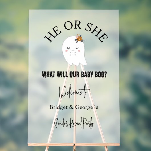 ようこそハロウィーンとジェンダーのパーティーを明らかにする アクリルサイン (ニュートラル)