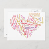 ようこそハート（多くの言語）はがき ポストカード (正面/裏面)