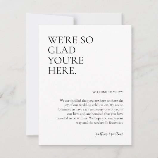 ようこそバッグの挿入 ノートカード (正面)