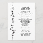 ようこそバッグ結婚の旅程と情報カード プログラム (裏面)