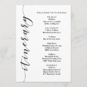 ようこそバッグ結婚の旅程と情報カード プログラム (正面)