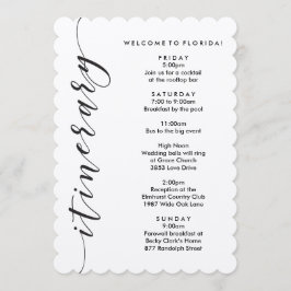 ようこそバッグ結婚の旅程と情報カード プログラム