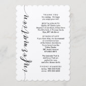 ようこそバッグ結婚の旅程と情報カード プログラム (裏面)