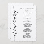 ようこそバッグ結婚の旅程と情報カード プログラム (正面/裏面)