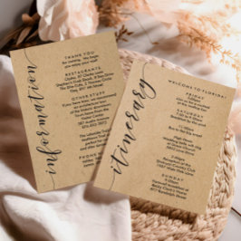 ようこそバッグ結婚の旅程と情報カード プログラム