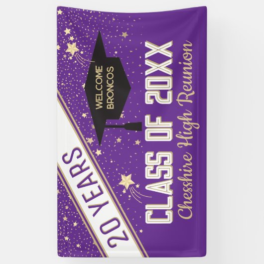 ようこそバナー！20年間クラスの懇親会バナー 横断幕 (縦)