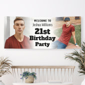 ようこそパーソナライズされたサインフォトメンズ21歳の誕生日 横断幕