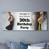 ようこそパーソナライズされたサインフォトメンズ30th誕生日 横断幕