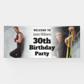 ようこそパーソナライズされたサインフォトメンズ30th誕生日 横断幕 (横)