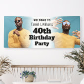 ようこそパーソナライズされたサインフォトメンズ40th誕生日 横断幕
