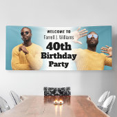 ようこそパーソナライズされたサインフォトメンズ40th誕生日 横断幕
