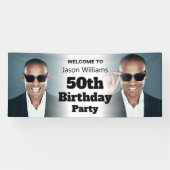 ようこそパーソナライズされたサインフォトメンズ50誕生日 横断幕 (横)