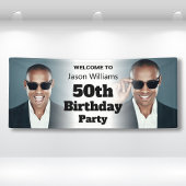 ようこそパーソナライズされたサインフォトメンズ50誕生日 横断幕