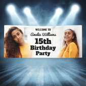 ようこそパーソナライズされたサイン15th誕生日ガールフォト 横断幕