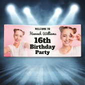 ようこそパーソナライズされたサイン16th誕生日ガールフォト 横断幕