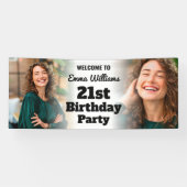 ようこそパーソナライズされたサイン21st誕生日ガールフォト 横断幕 (横)