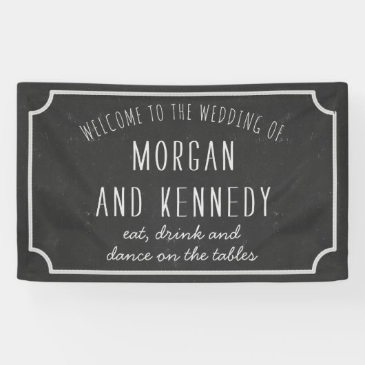 ようこそパーソナライズされたシャルボ結婚ードのバナー 横断幕 (横)