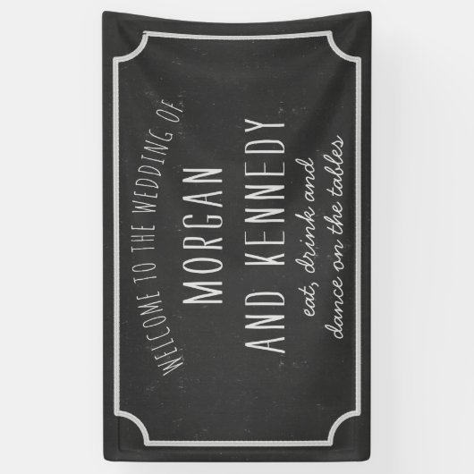 ようこそパーソナライズされたシャルボ結婚ードのバナー 横断幕 (縦)