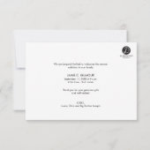 ようこそパーソナライズされたベビーありがとうフォトコラージュ 招待状 (裏面)