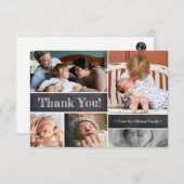 ようこそパーソナライズされたベビーありがとうフォトコラージュ 招待状 (正面/裏面)