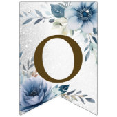 ようこそパーティーほこりっぽい青い水の色の花シルバー バンティングフラッグ (第2の旗)