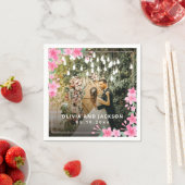 ようこそパーティーピンクフローラゴールデンフレ結婚ーム スタンダードカクテルナプキン (インサイチュ)