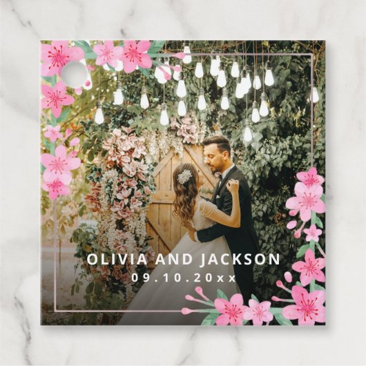 ようこそパーティーピンクフローラゴールデンフレ結婚ーム フェイバータグ (正面)