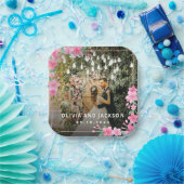 ようこそパーティーピンクフローラゴールデンフレ結婚ーム ペーパープレート (パーティー)