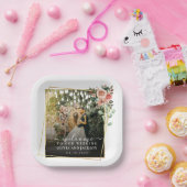 ようこそパーティーピンクフローラゴールデンフレ結婚ーム ペーパープレート (パーティー)