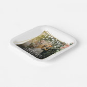 ようこそパーティーピンクフローラゴールデンフレ結婚ーム ペーパープレート (傾斜あり)