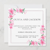 ようこそパーティーピンクフローラゴールデンフレ結婚ーム 招待状 (裏面)