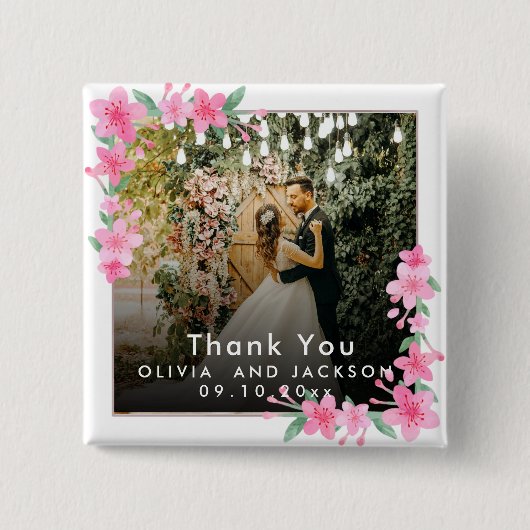 ようこそパーティーピンクフローラゴールデンフレ結婚ーム 缶バッジ (正面)