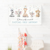 ようこそパーティー動物サファリボーイ誕生日 横断幕 (インサイチュ)