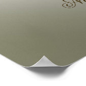 ようこそパーティー水彩パープルピンクの花金ゴールド ポスター (角)