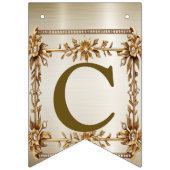 ようこそパーティー華美金ゴールド長方形Dimond花 バンティングフラッグ (第1の旗)